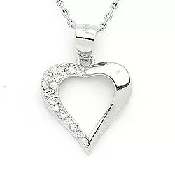 hjärta hängen med halskedja i silver