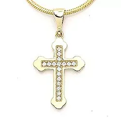 kors hängen i 14 karat guld