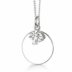 17 mm aagaard runt hängen med halskedja i silver