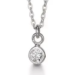 Lille Aagaard vit zirkon hängen med halskedja i silver vit zirkon