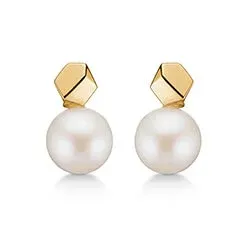 Kranz och Ziegler hexagon örhängen i 8 karat guld