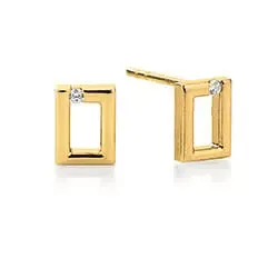 Kranz och Ziegler zirkon örhängen i 8 karat guld vit zirkon