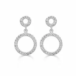 Kranz och Ziegler cirkel örhängen i silver vit zirkon