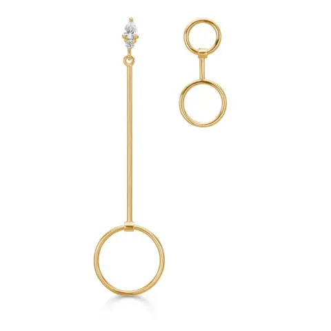 Kranz och Ziegler cirkel örhängen i förgyllt silver vit zirkon