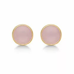 Aagaard runda kristal örhängen i 8 karat guld persikofärgad kristal