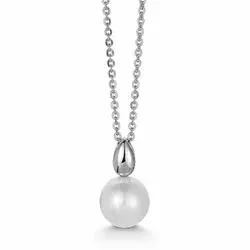 Aagaard pärla hängen i 14 karat vitguld med silver halsband