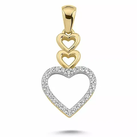 Dubbel hjärta hängen i 8 karat guld