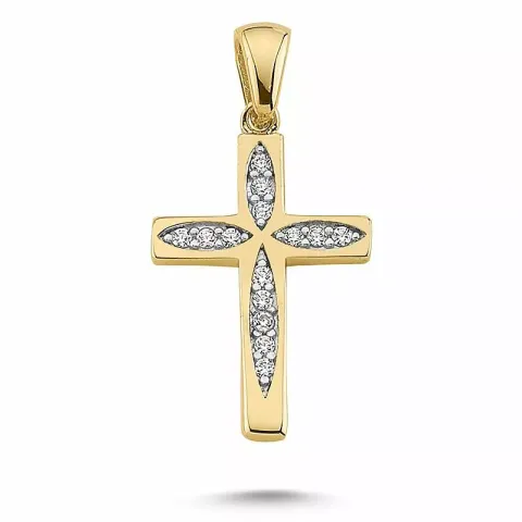 kors hängen i 8 karat guld