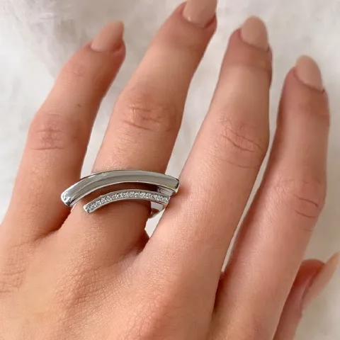 Bred ring i silver