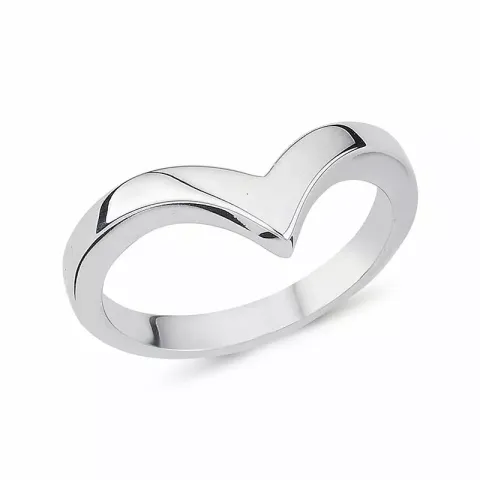 Smal V ring i silver