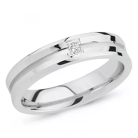 Elegant zirkon ring i rhodinerat silver