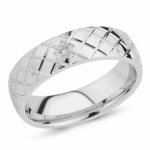 Kollektionsprov zirkon ring i rhodinerat silver