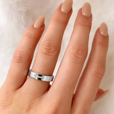 billig zirkon ring i rhodinerat silver