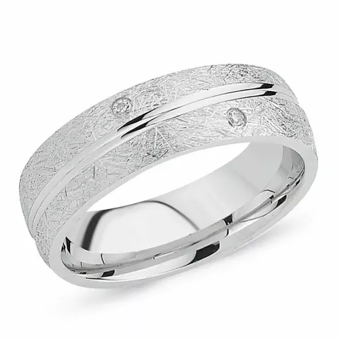 sandblåst zirkon ring i rhodinerat silver