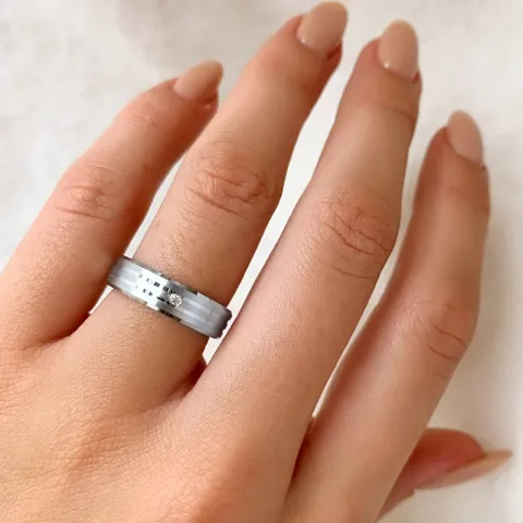 elegant ring i rhodinerat silver