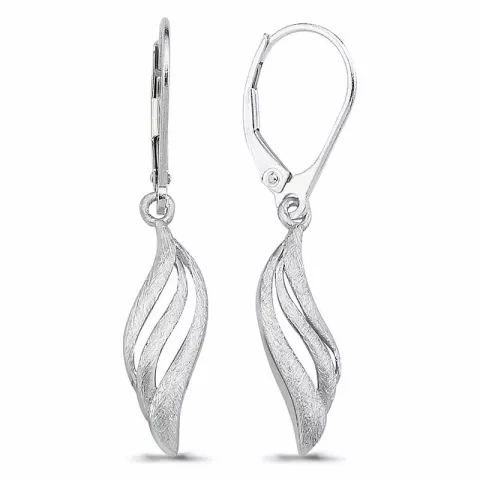 långa blad örhängen i silver