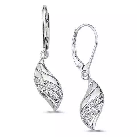 blad zirkon örhängen i silver