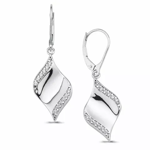 blad zirkon örhängen i silver