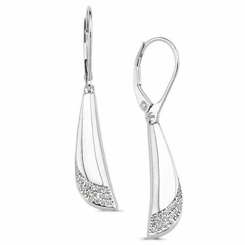 långa zirkon örhängen i silver