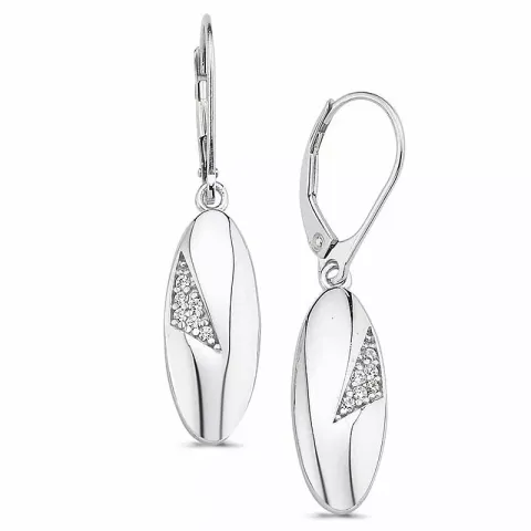 långa zirkon örhängen i silver