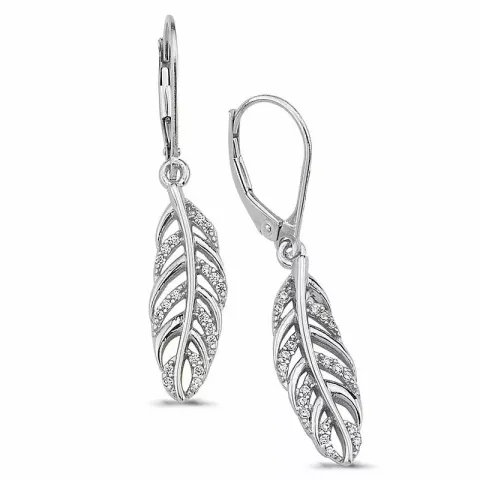 blad örhängen i silver