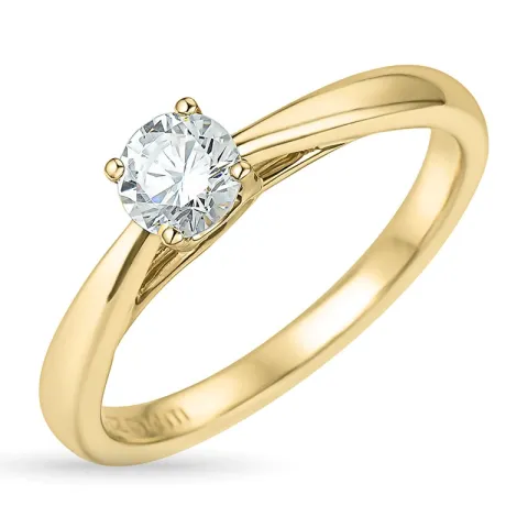 zirkon solitärring i 9 karat guld