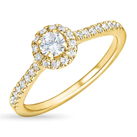 zirkon guldring i 9 karat guld