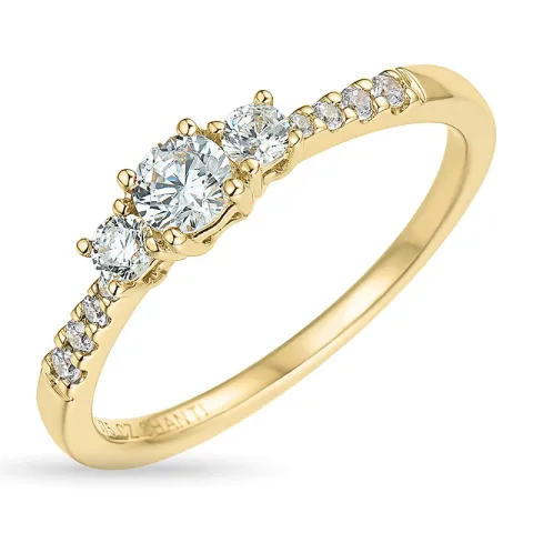 zirkon ring i 9 karat guld