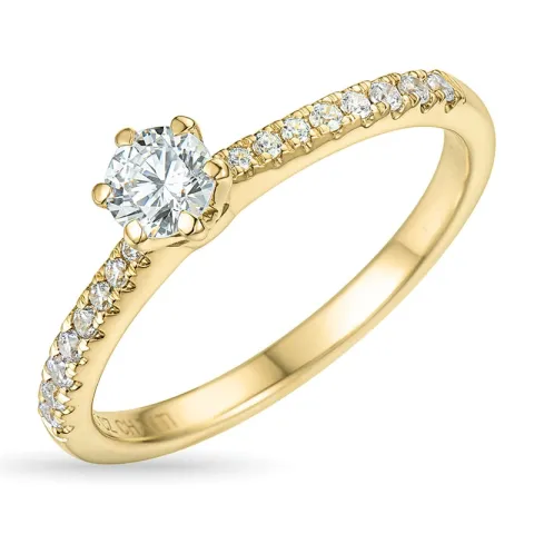 zirkon ring i 9 karat guld