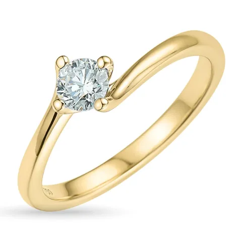5,2 mm zirkon guldring i 9 karat guld