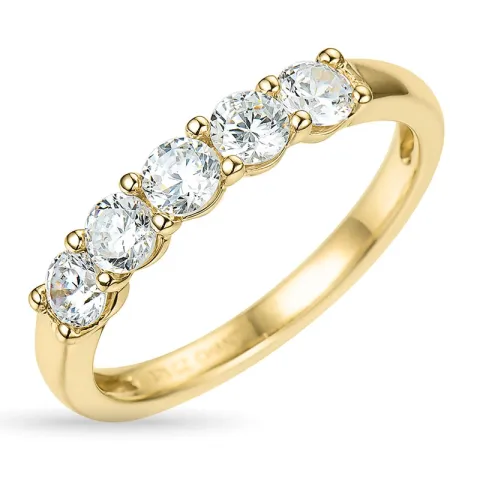zirkon ring i 9 karat guld