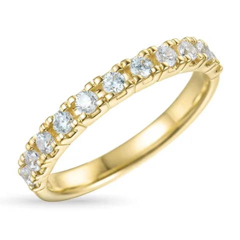 zirkon ring i 9 karat guld