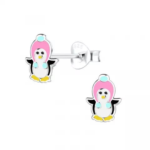 pingvin barnörhängen i silver