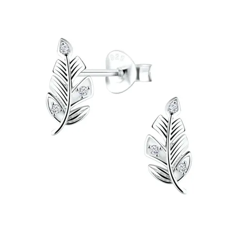 blad örhängen i silver