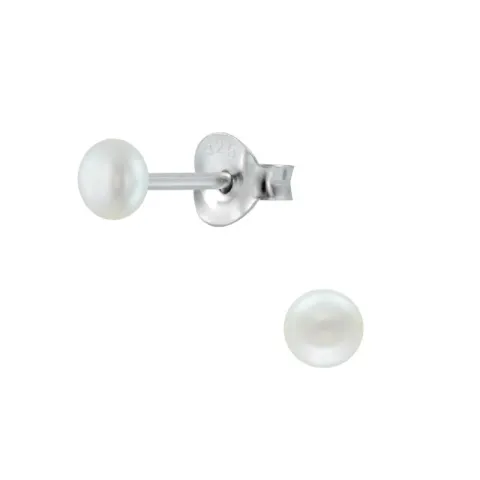 3 mm pärla örhängestift i silver