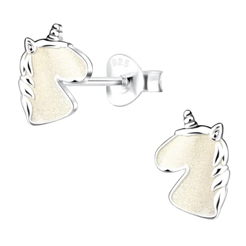 enhörning barnörhängen i silver