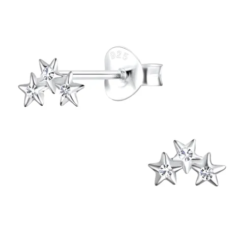 stjärna kristal örhängen i silver - Little Ones