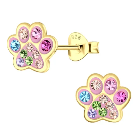 tass multifärgat barnörhängen i förgyllt silver - Little Ones