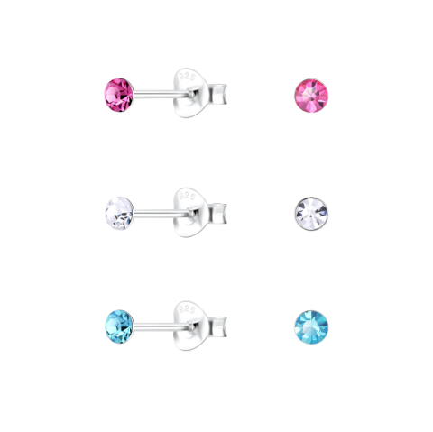 multifärgat örhängestift i silver - Little Ones