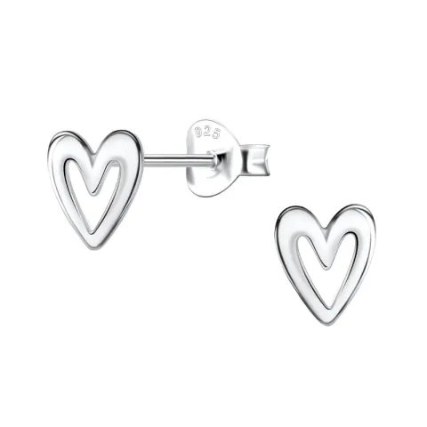 hjärta örhängen i silver - Little Ones