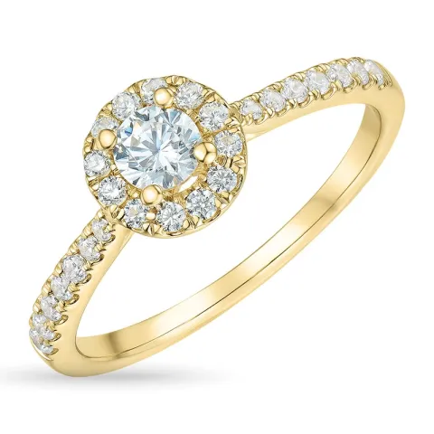 zirkon ring i 9 karat guld