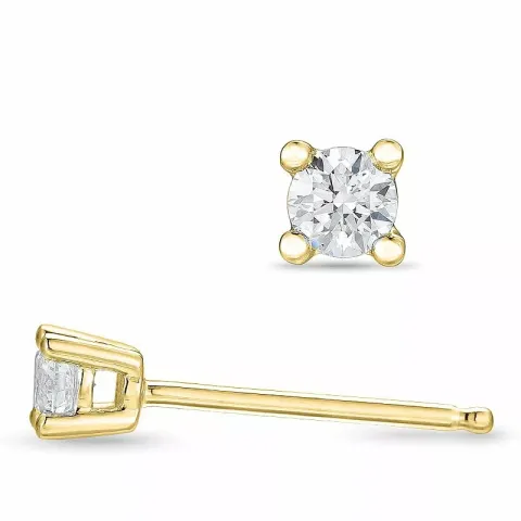2 x 0,10 ct diamant solitäreörhängestift i 14 karat guld med diamant