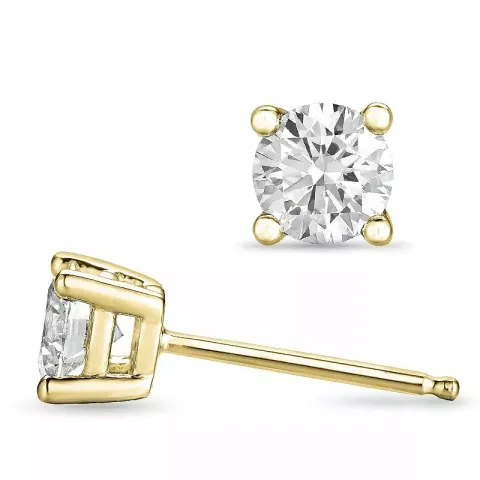 2 x 0,40 ct solitäreörhängestift i 14 karat guld med diamant