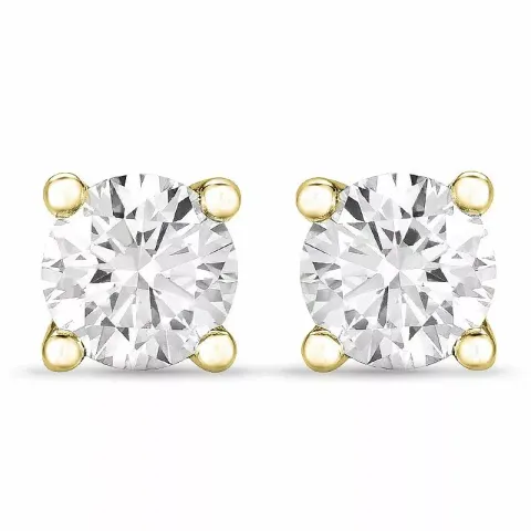 2 x 0,40 ct solitäreörhängestift i 14 karat guld med diamant