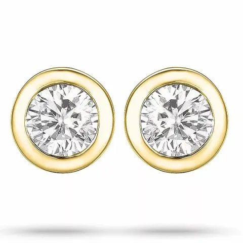 diamant solitäreörhängestift i 14 karat guld med diamant