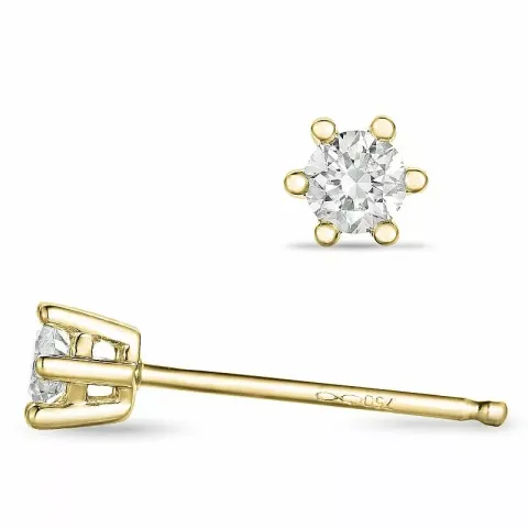 2 x 0,10 ct diamant solitäreörhängestift i 14 karat guld med diamant