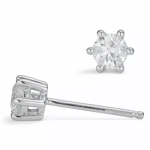 2 x 0,26 ct diamant solitäreörhängestift i 14 karat vitguld med diamant 