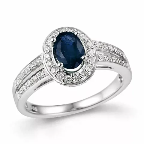 oval safir ring i 14  karat vitguld 0,336 ct 
