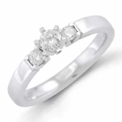 diamantring i 14  karat vitguld 0,36 ct