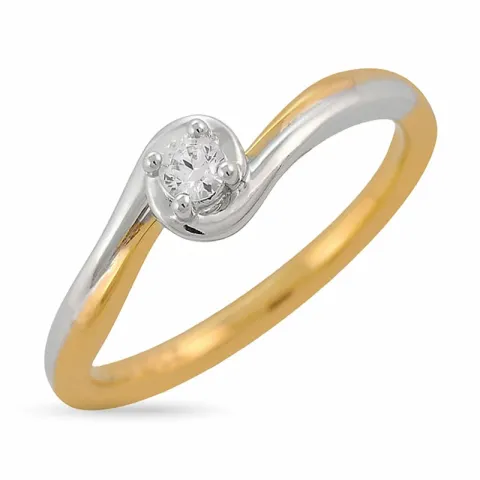 ring i 14 karat guld- och vitguld 0,11 ct